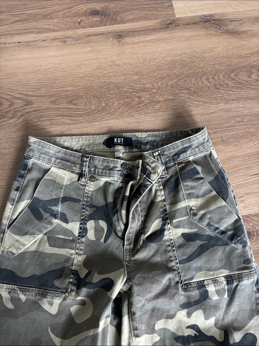 Kut from the Kloth Green Camo Utility Pants